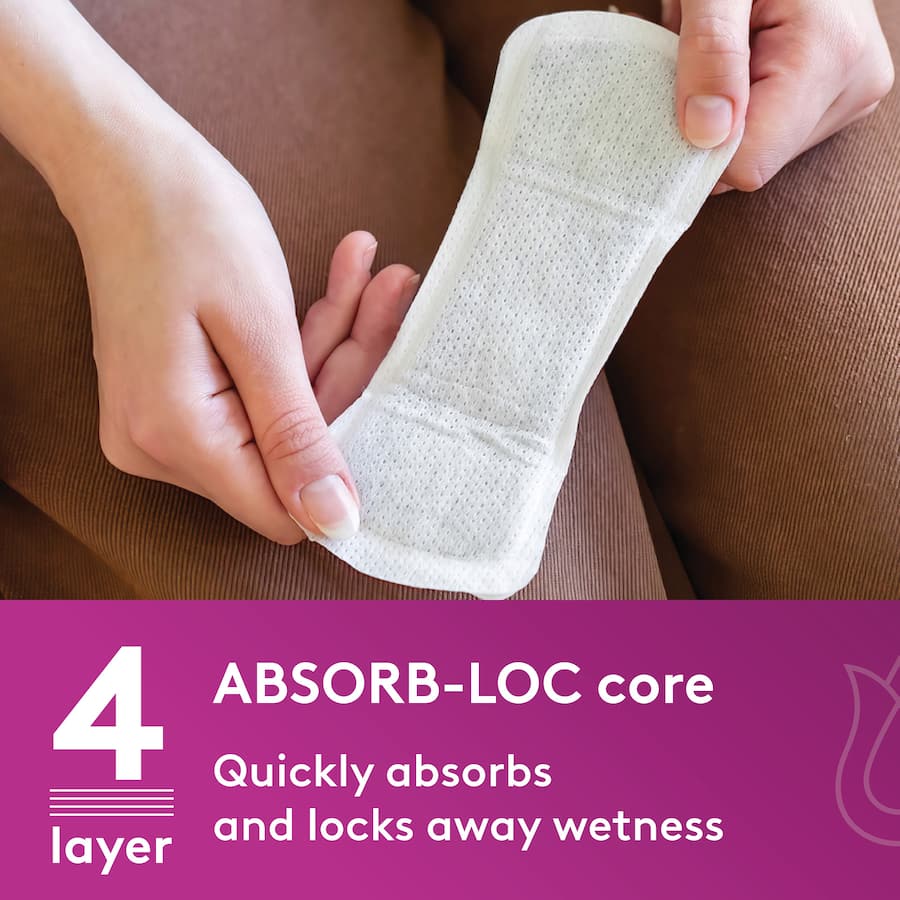 Poise Continence Liner Extra Long provides discreet, reliable protection against bladder leakage with advanced odour control.