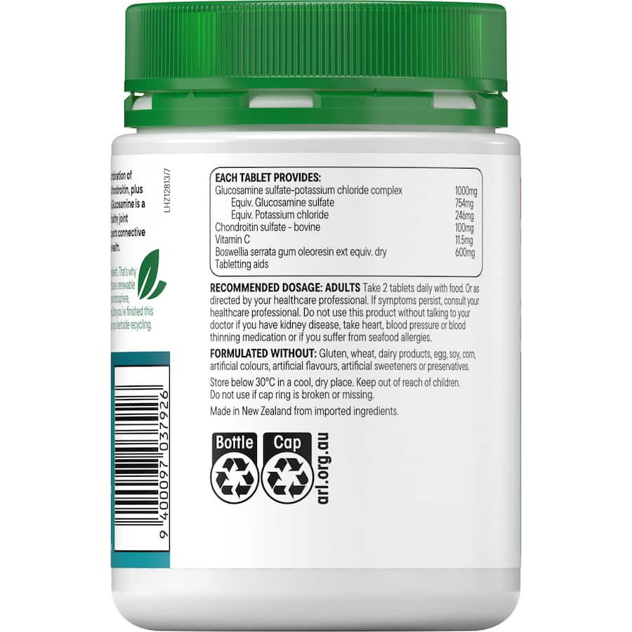 Healtheries Joint Formula features glucosamine and chondroitin to support joint health and alleviate pain for improved mobility.