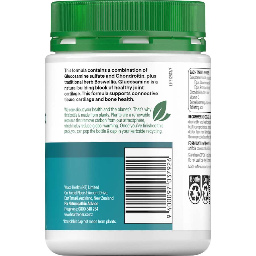 Healtheries Joint Formula featuring glucosamine and chondroitin for improved joint health and mobility support.