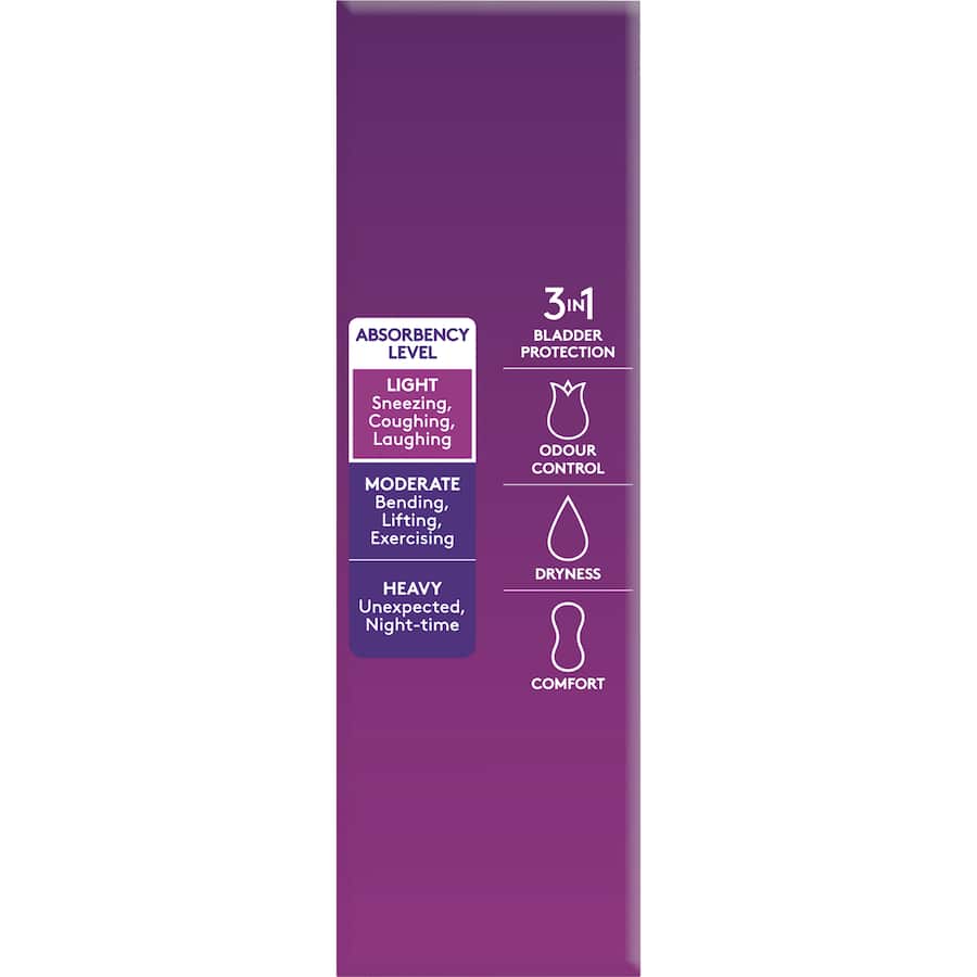 Poise Women's Extra Long Liners provide discreet, ultra-thin protection for light bladder leakage with superior absorbency.