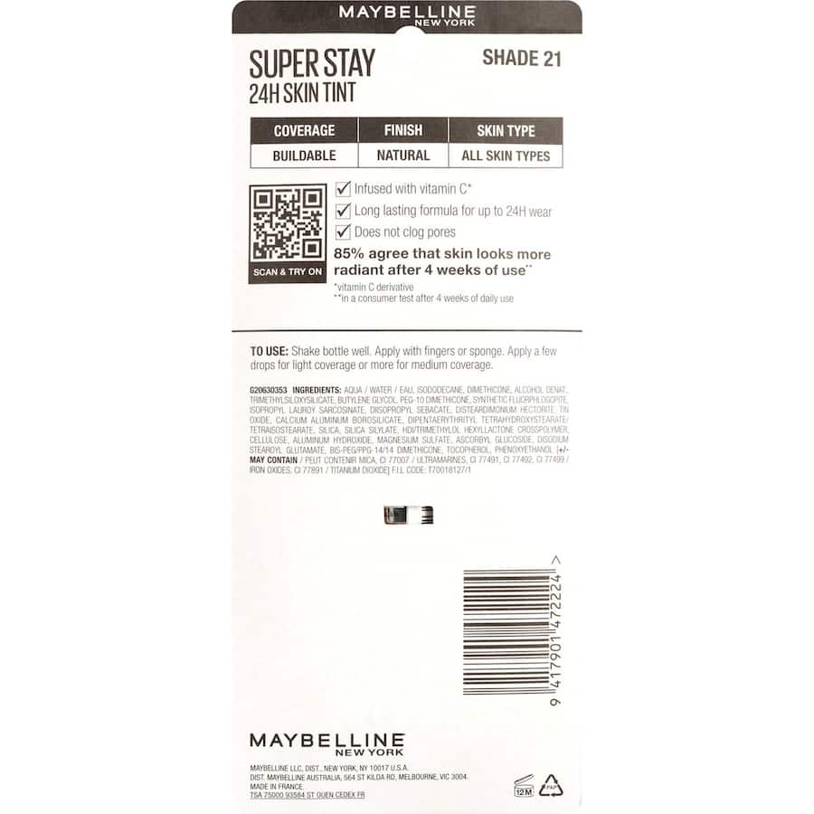 Maybelline Superstay Glow Tinted Facial Serum 21 30mL