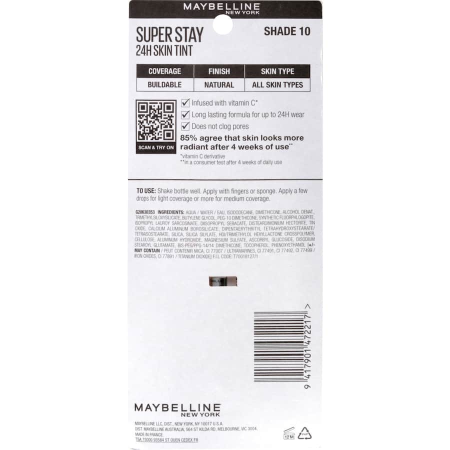 Maybelline Superstay Glow Tinted Facial Serum 10 30mL
