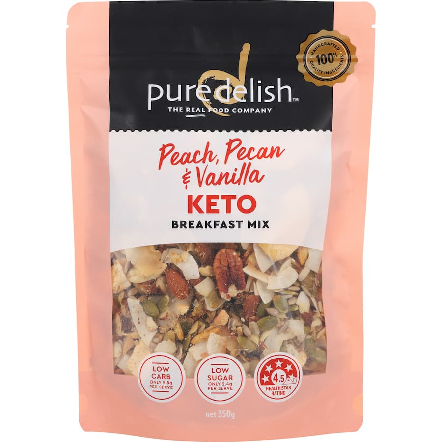 Pure Delish Keto Breakfast Mix Peach, Pecan & Vanilla 350g