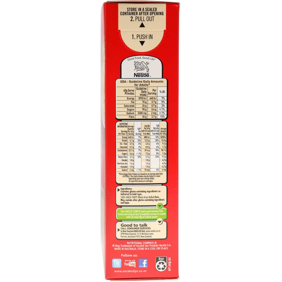 Uncle Tobys Milk Oaties Breakfast Cereal Box 500g