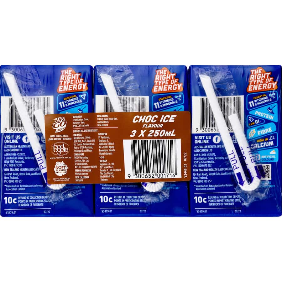 Sanitarium Up & Go Liquid Breakfast Choc Ice 3pk 250mL