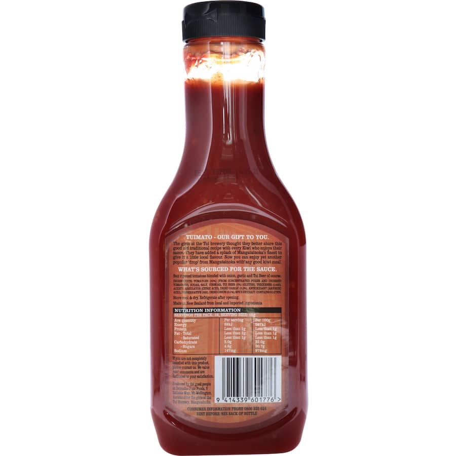 Tuimato Tomato Sauce jar showcasing rich tomato blend with a hint of beer for versatile culinary creations.