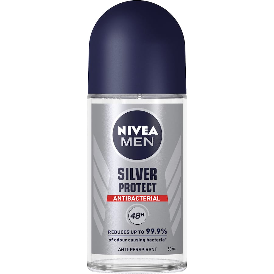 Nivea Men Roll On Deodorant Antiperspirant Silver Protect 50mL