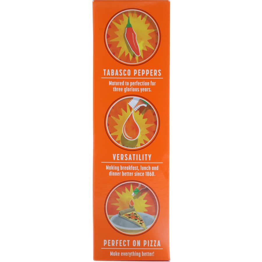 Bottle of McIlhenny Tabasco Sauce Red Pepper, known for its bold flavor and versatility in spicing up various dishes.