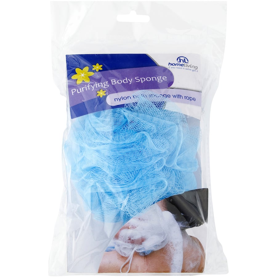 Nylon bath sponge for effective exfoliation, skin rejuvenation, and enhanced blood circulation, perfect for home and travel.