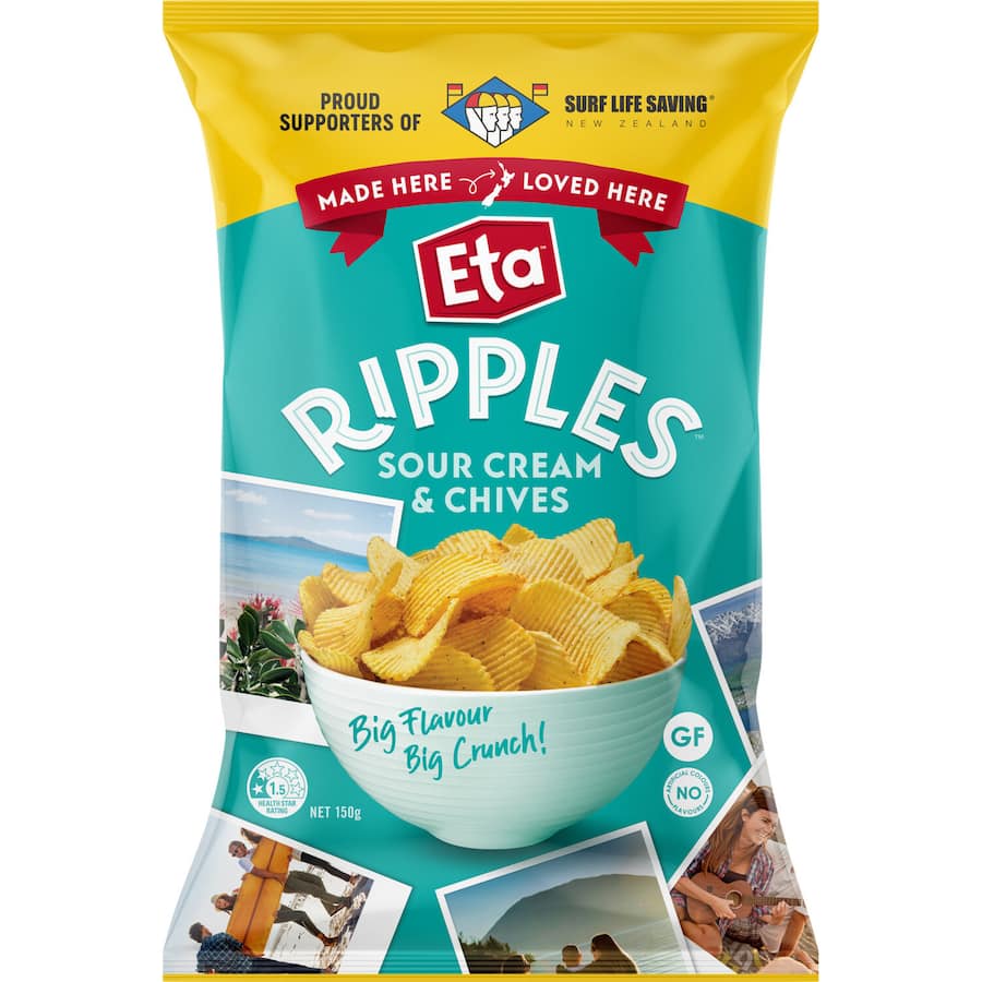 Eta Ripples Chips Sour Cream & Chives 150g