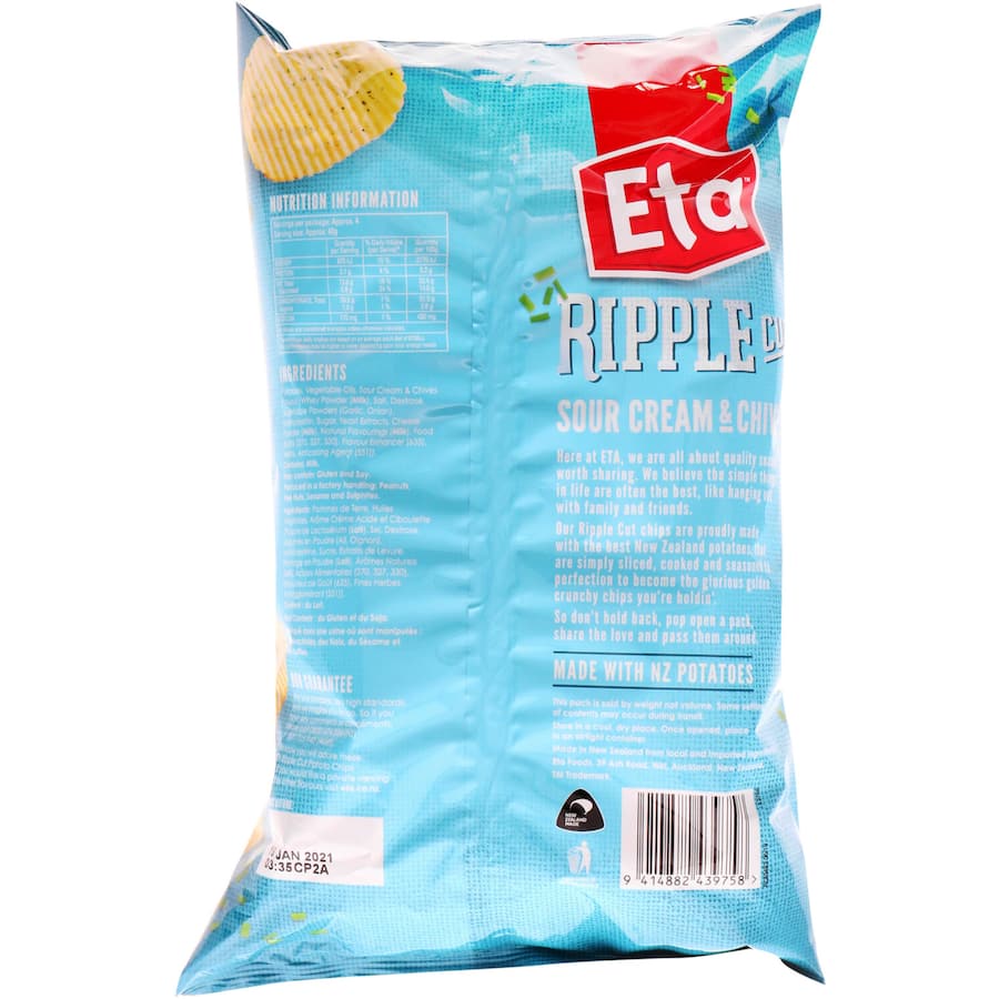 Eta Ripples Chips Sour Cream & Chives 150g