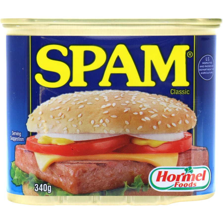 Canned Spam Ham Regular with ring pull, perfect for outdoor meals—delicious, shelf-stable, and ready to eat anywhere.
