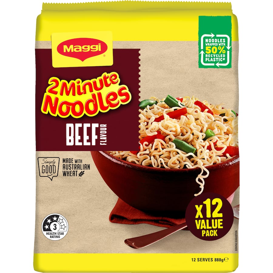 Maggi 2-minute Instant Noodles Beef 12 pack 888g