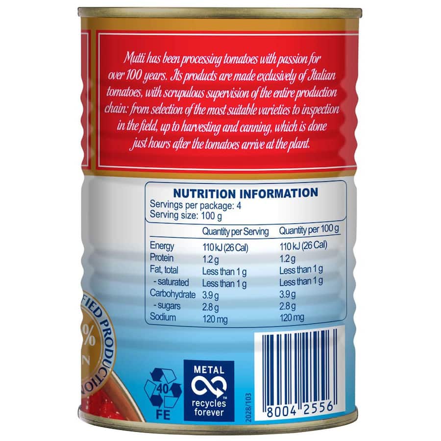 Mutti Chopped Tomatoes Finely Can 400g
