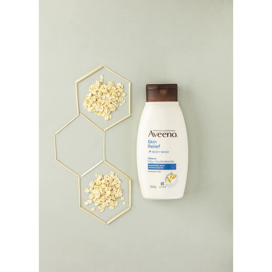 Aveeno Body Wash Skin Relief: Gentle, soap-free cleanser with prebiotic triple oat complex for dry, sensitive skin relief.