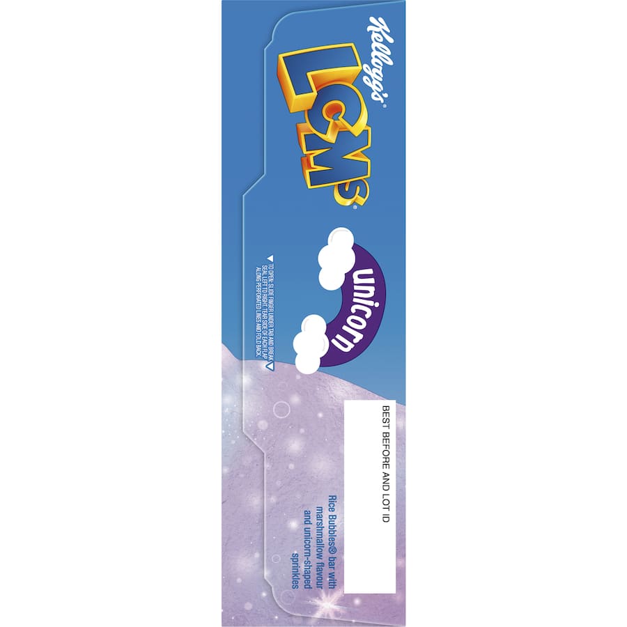 Kellogg's Lcms Cereal Bars Unicorn Rice Bubbles 5pk 100g
