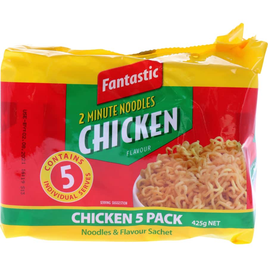 Fantastic 2 Minute Instant Noodles Chicken Multi Pack 5pk 425g