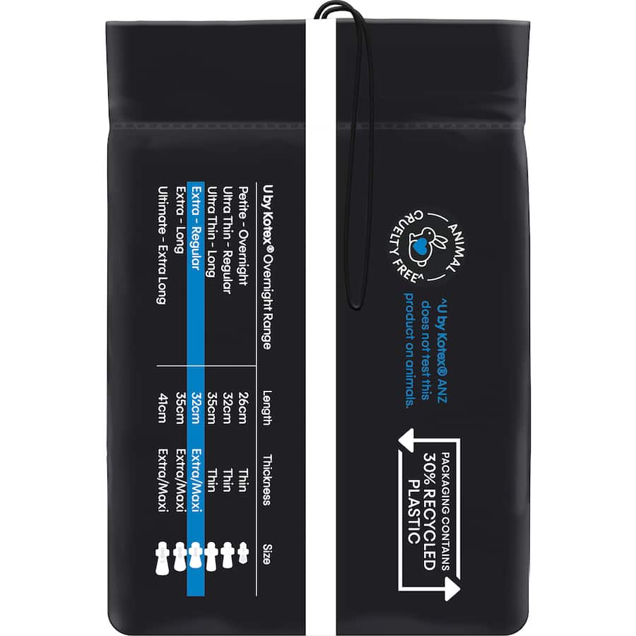 U By Kotex Maximum Protection Pads Over Night Wings 10pack