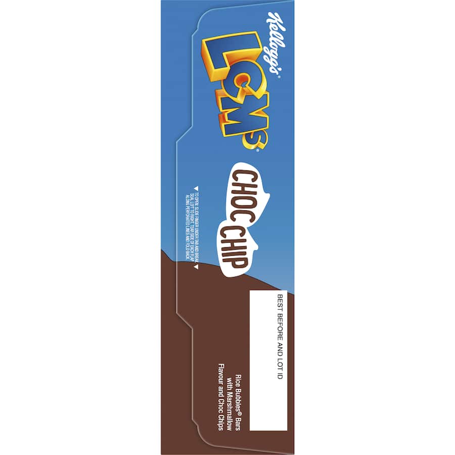 Kellogg's LCMs Cereal Bars with Choc Chips and Rice Bubbles, individually wrapped for a delicious, guilt-free snack.