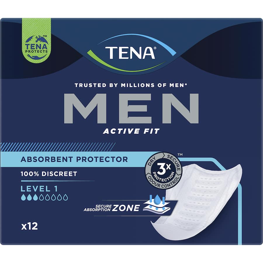 Tena Men Discreet Protection Mens Continence Pads Level 1 Light Protection