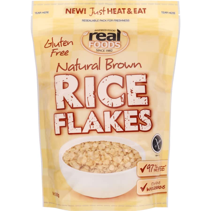 Real Foods Cereal Rice Flakes Gluten Free 500g