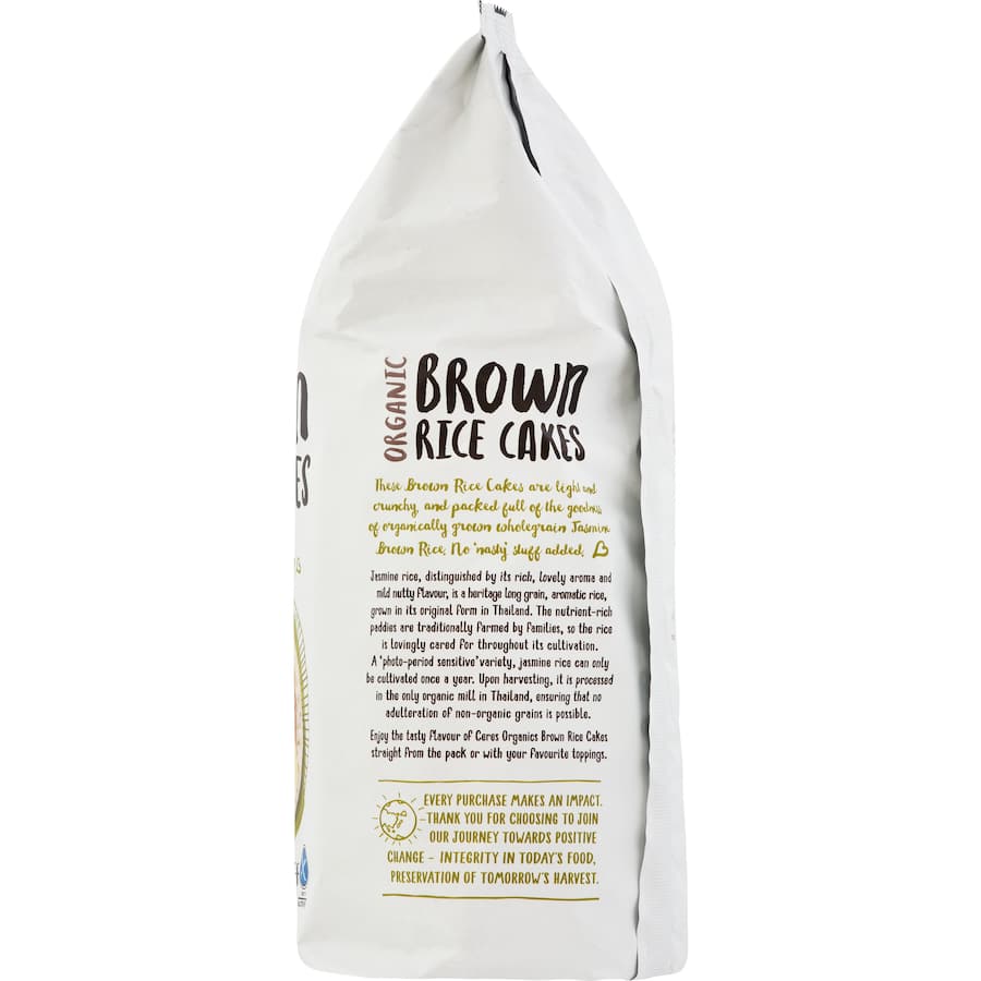 Ceres Organics Rice Cakes Brown No Added Salt 110g
