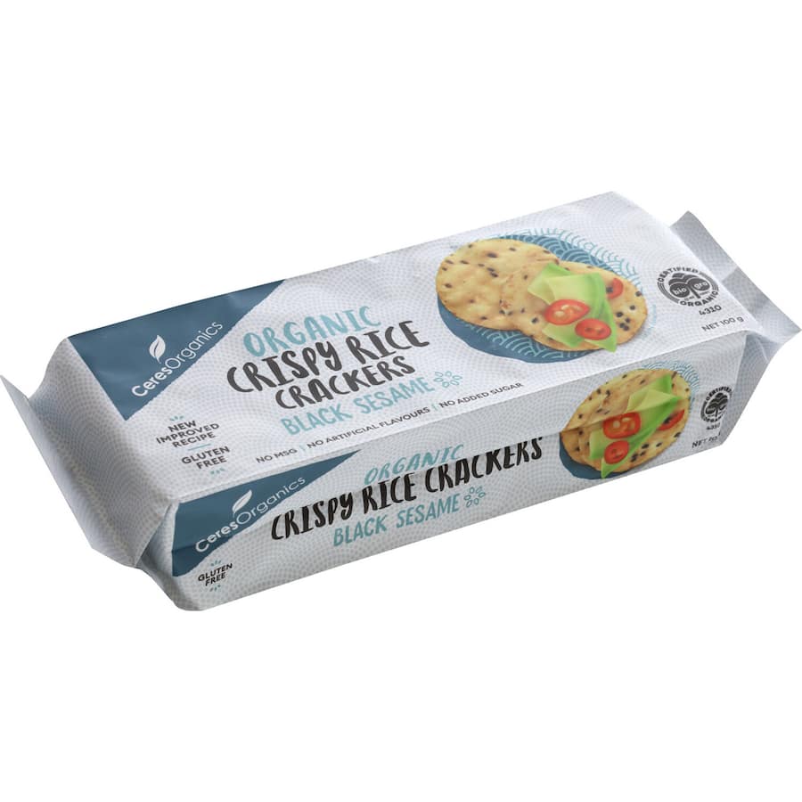 Ceres Organics Rice Crackers Black Sesame