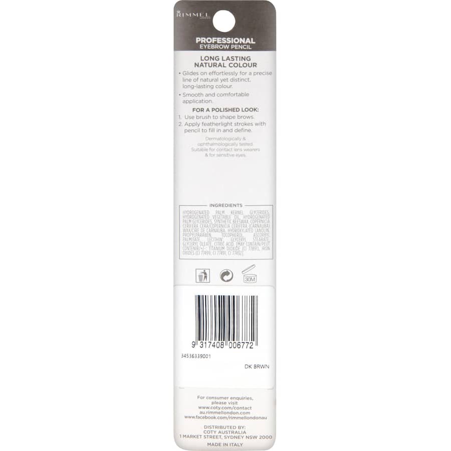 Rimmel Eyebrow Pencil Dark Brown 1.4g