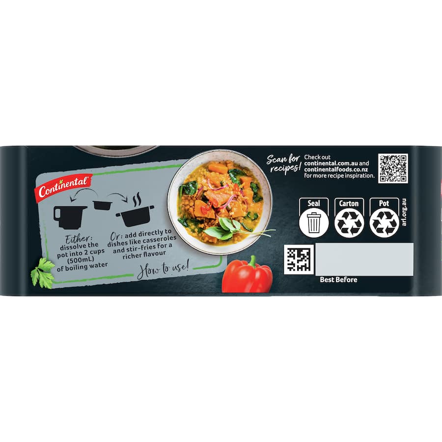 Continental Stock Pot Vegetable Stock Concentrate, 4 pots of rich, homemade-style stock for soups, stews, and more.