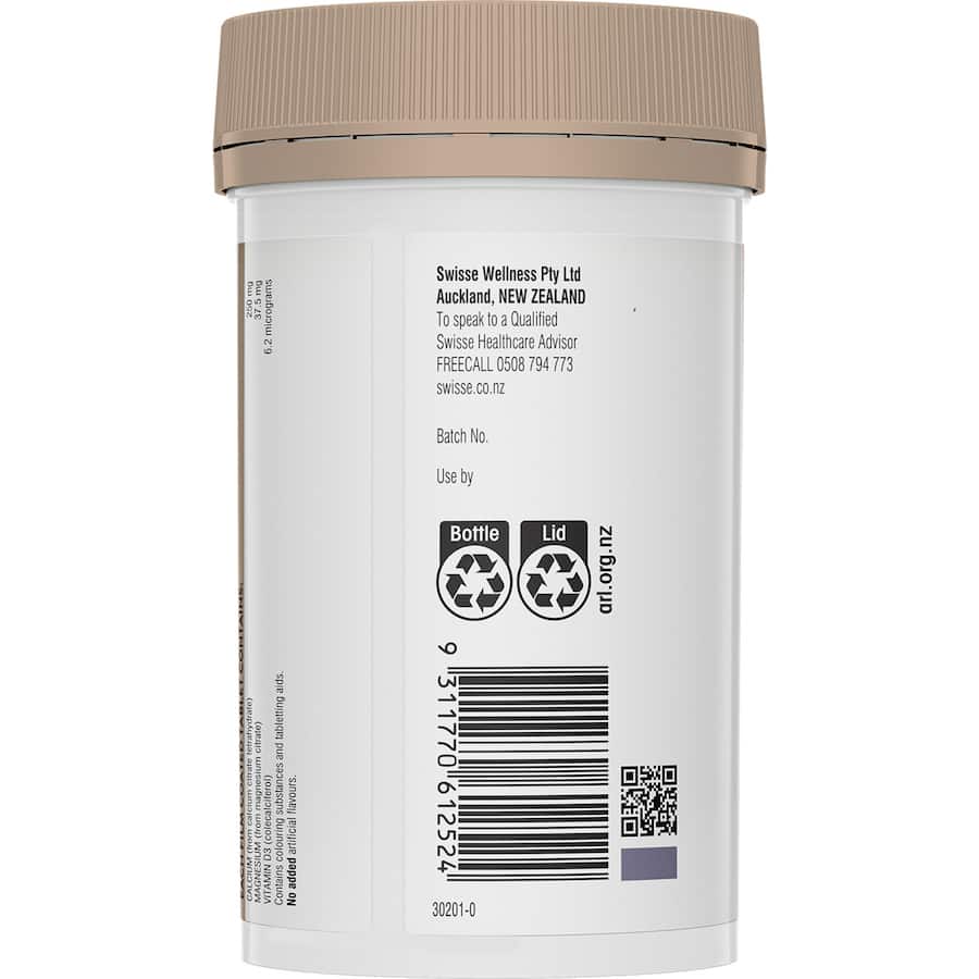 Swisse Ultiboost Magnesium Calcium Vitamin D tablets promoting muscle function, strong bones, and overall vitality support.