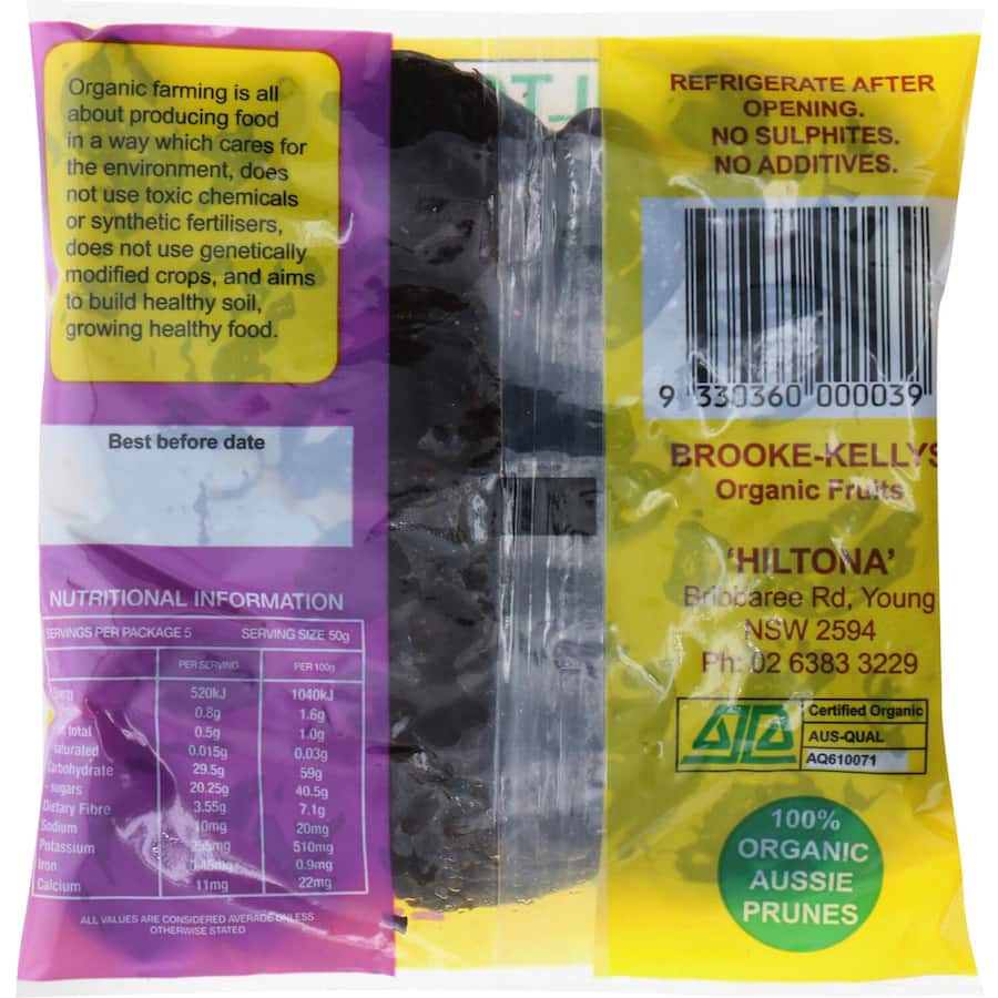Brook Kelly Prunes Organic 250g