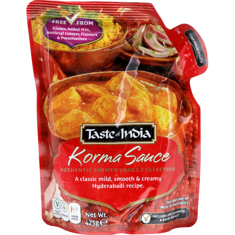 Taste Of India Indian Korma Simmer Sauce Pouch 425g