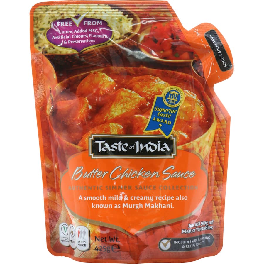 Taste Of India Simmer Sauce Butter Chicken Pouch 425g