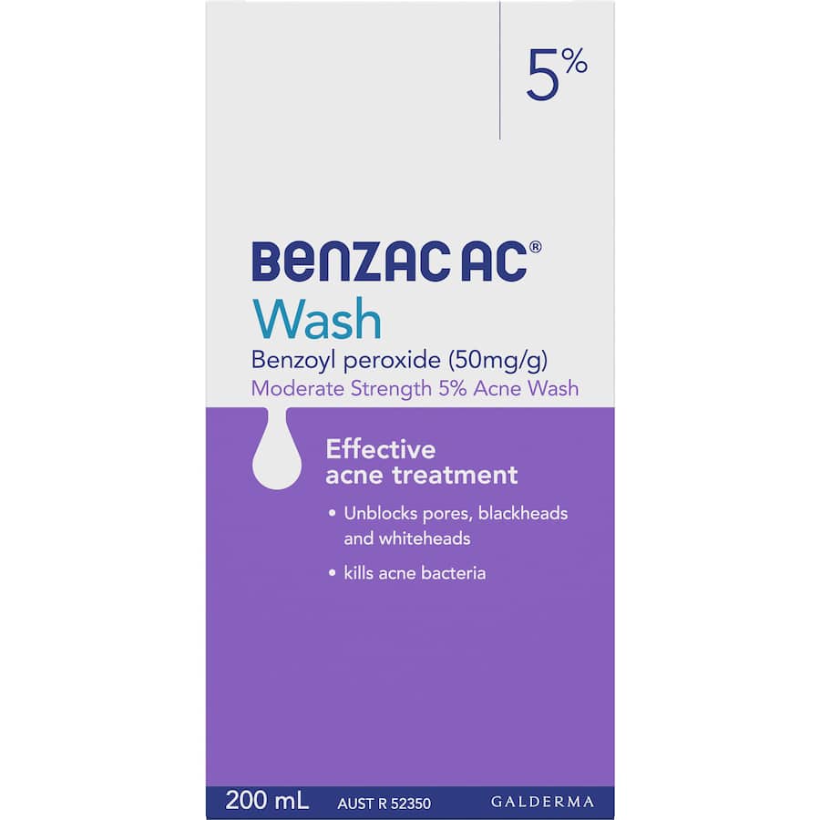 Benzac Ac Cleanser Facial Wash 5% cleanses skin, targets acne, unblocks pores, and minimizes breakouts for clearer skin.