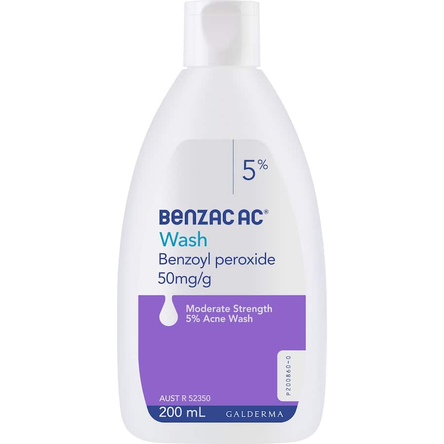 Benzac Ac Cleanser Facial Wash 5%: acne-fighting cleanser that unblocks pores, kills bacteria, and minimizes breakouts.