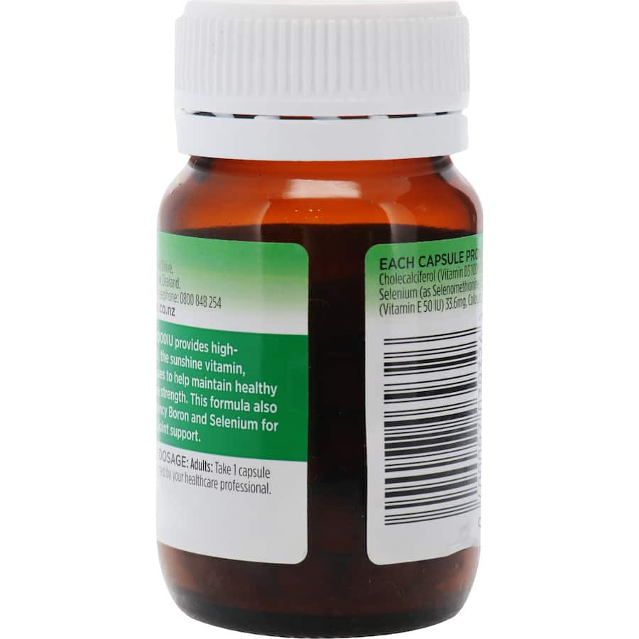Healtheries Vitamin D 1000iu capsules for strong immunity and bone health, featuring boron and selenium for enhanced support.