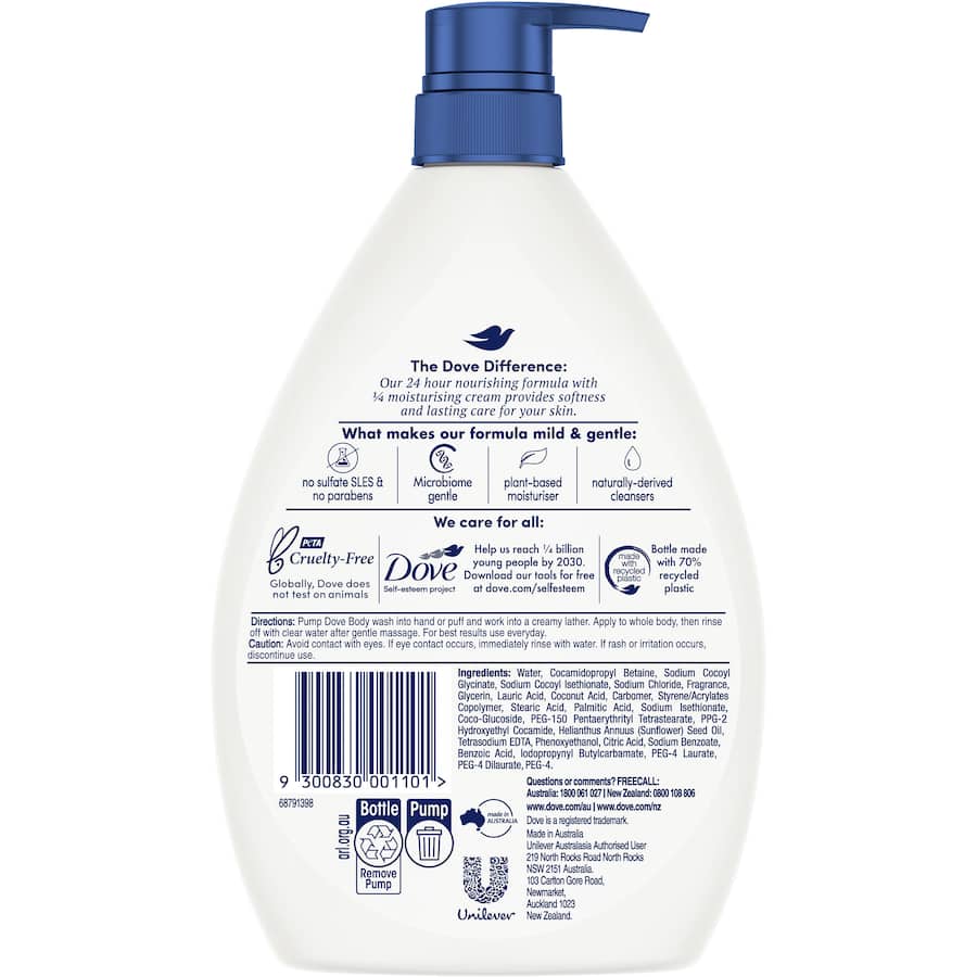 Dove Body Wash Triple Moisturising Pump 1L