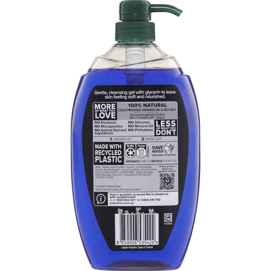 Palmolive For Men Shower Gel Body Wash Active Sea Minerals Pump 1L