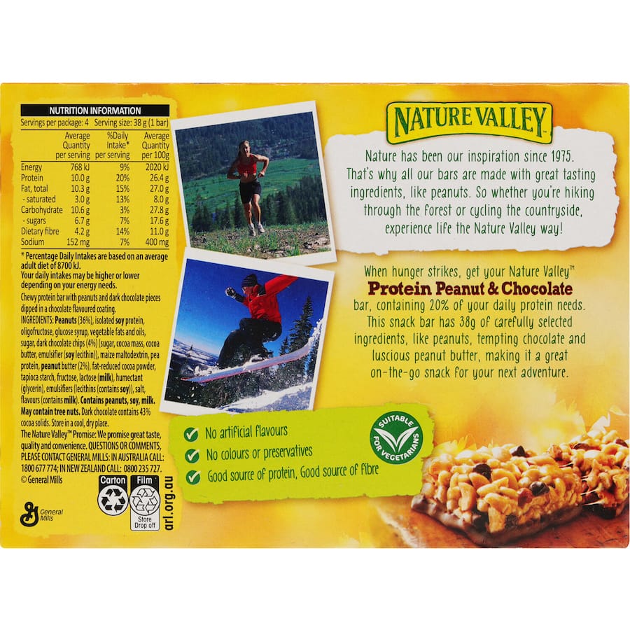 Nature Valley Protein Nut Bars Peanut & Chocolate 4pk 152g