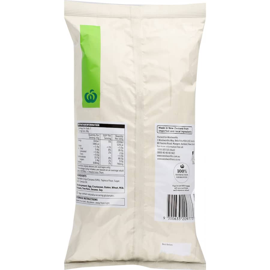 Woolworths Cassava Vegetable Crisps Original 150g
