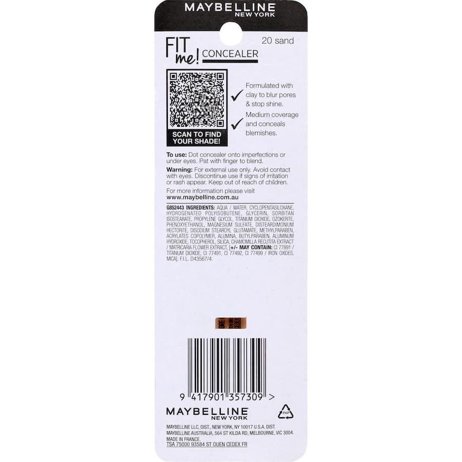 Maybelline Fit Me Concealer Natural Coverage Sand 20 6.8mL