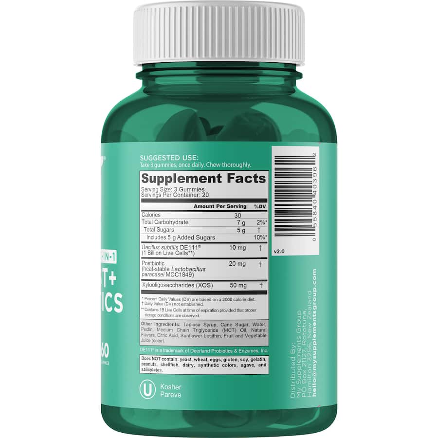 Goli 3-in-1 probiotic gummies, supporting digestive and immune health with prebiotics, probiotics, and postbiotics.