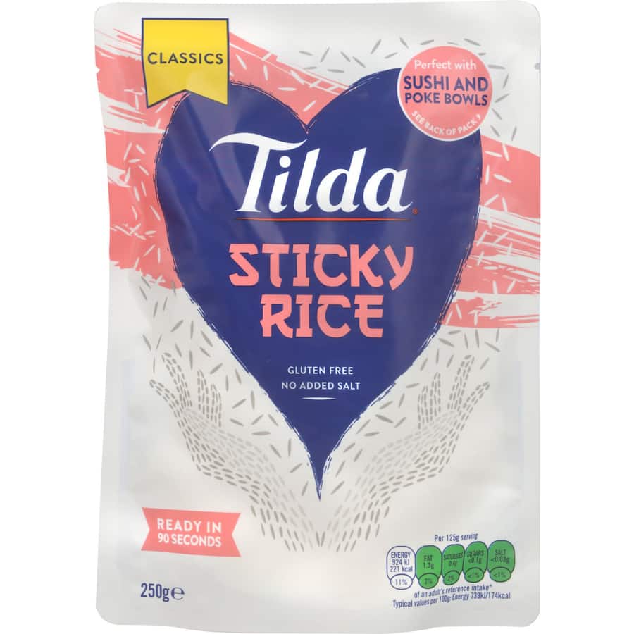 Tilda Sticky Rice Gluten Free Pouch 250g