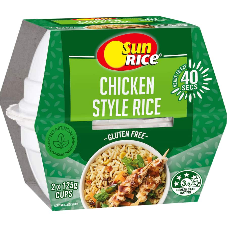Sunrice Microwave Chicken Style Rice Cup 2 pack 125g