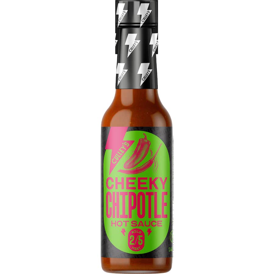 Culleys Mexican Chipotle Hot Sauce featuring smoky chipotle flavor, a natural condiment perfect for spicing up any dish.