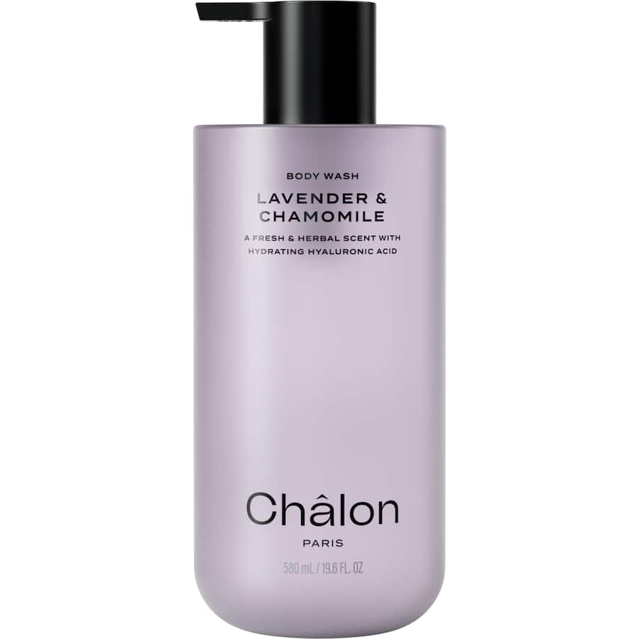 Luxurious Chalon Body Wash with Lavender & Chamomile, enriched with Hyaluronic Acid for hydration and a soothing aroma.