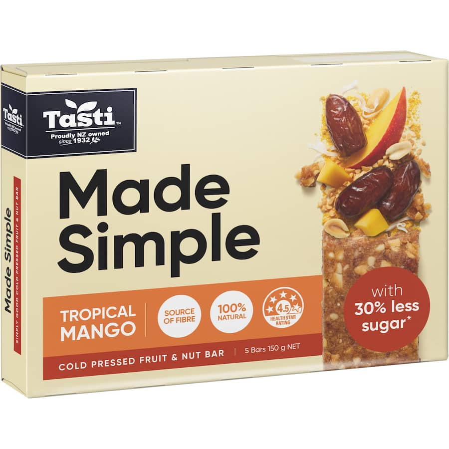 Tasti Made Simple Muesli Bars Tropical Mango 5pk 150g