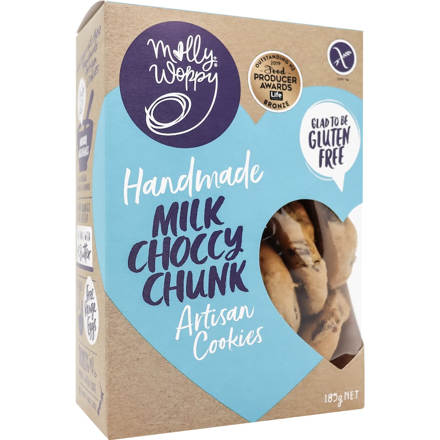 Molly Woppy Gluten Free Biscuits Milk Choccy Chunk 185g