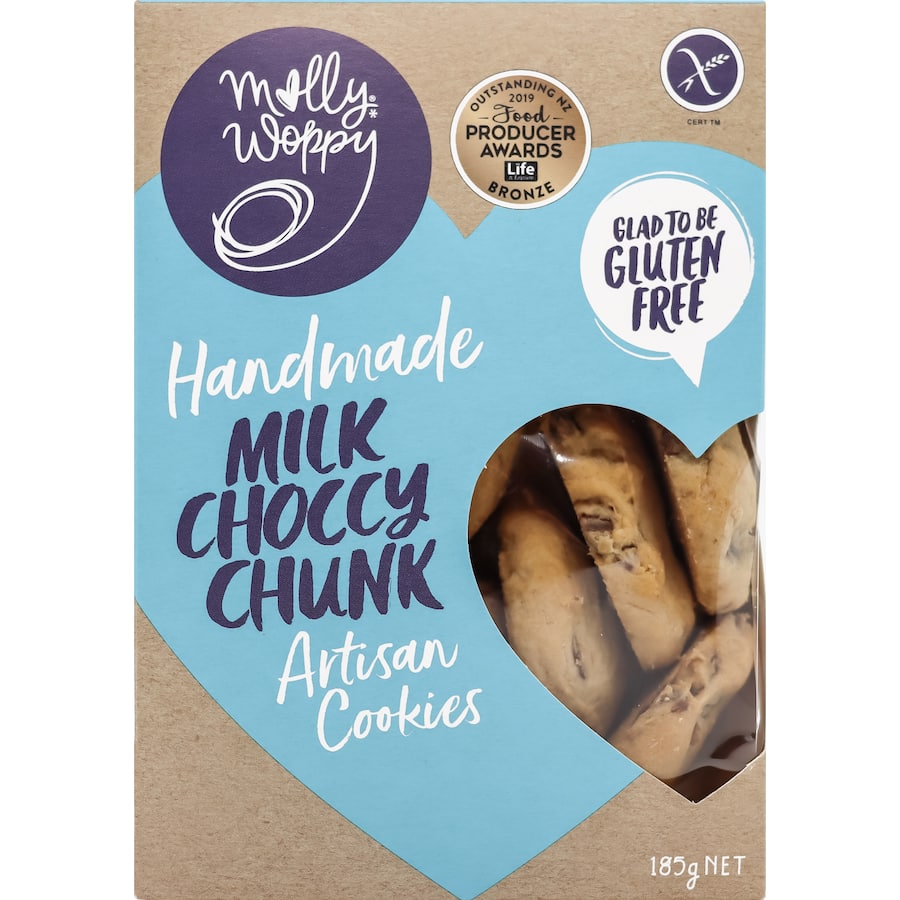 Molly Woppy Gluten Free Biscuits Milk Choccy Chunk 185g