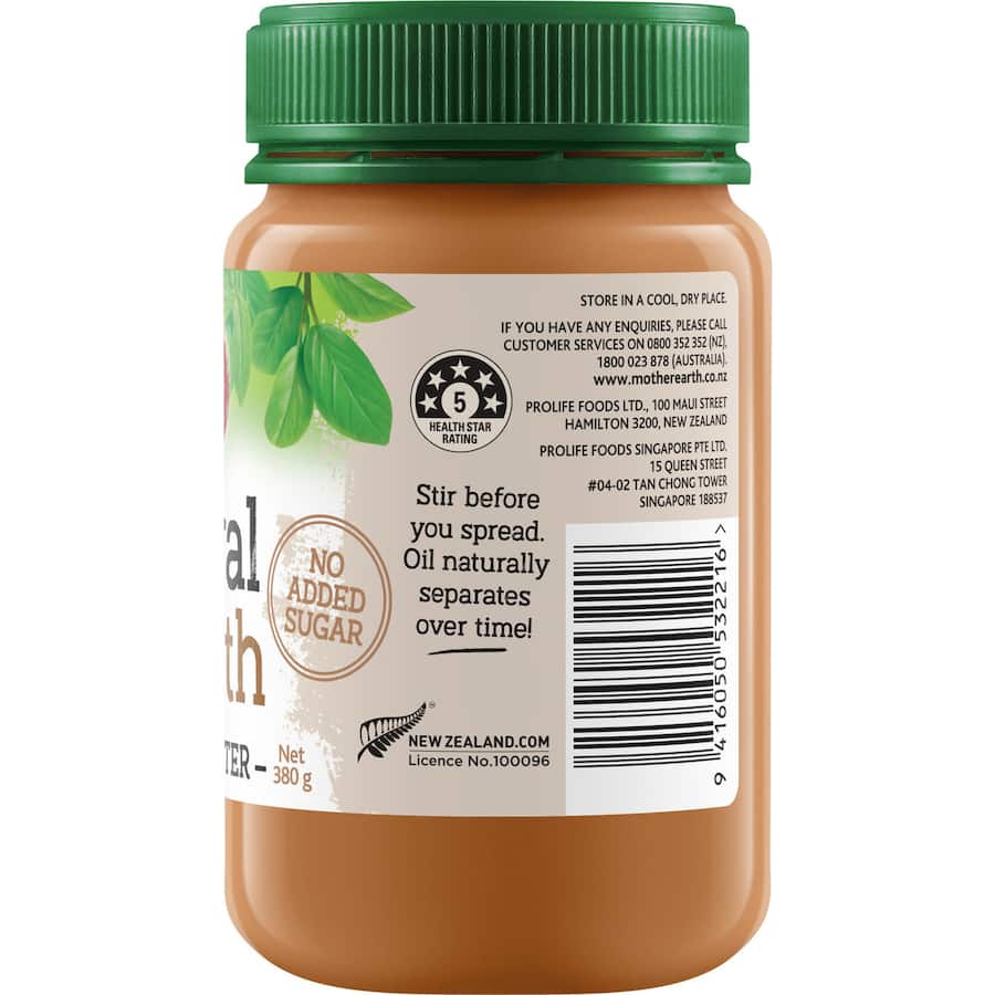 Mother Earth Peanut Butter Smooth 380g